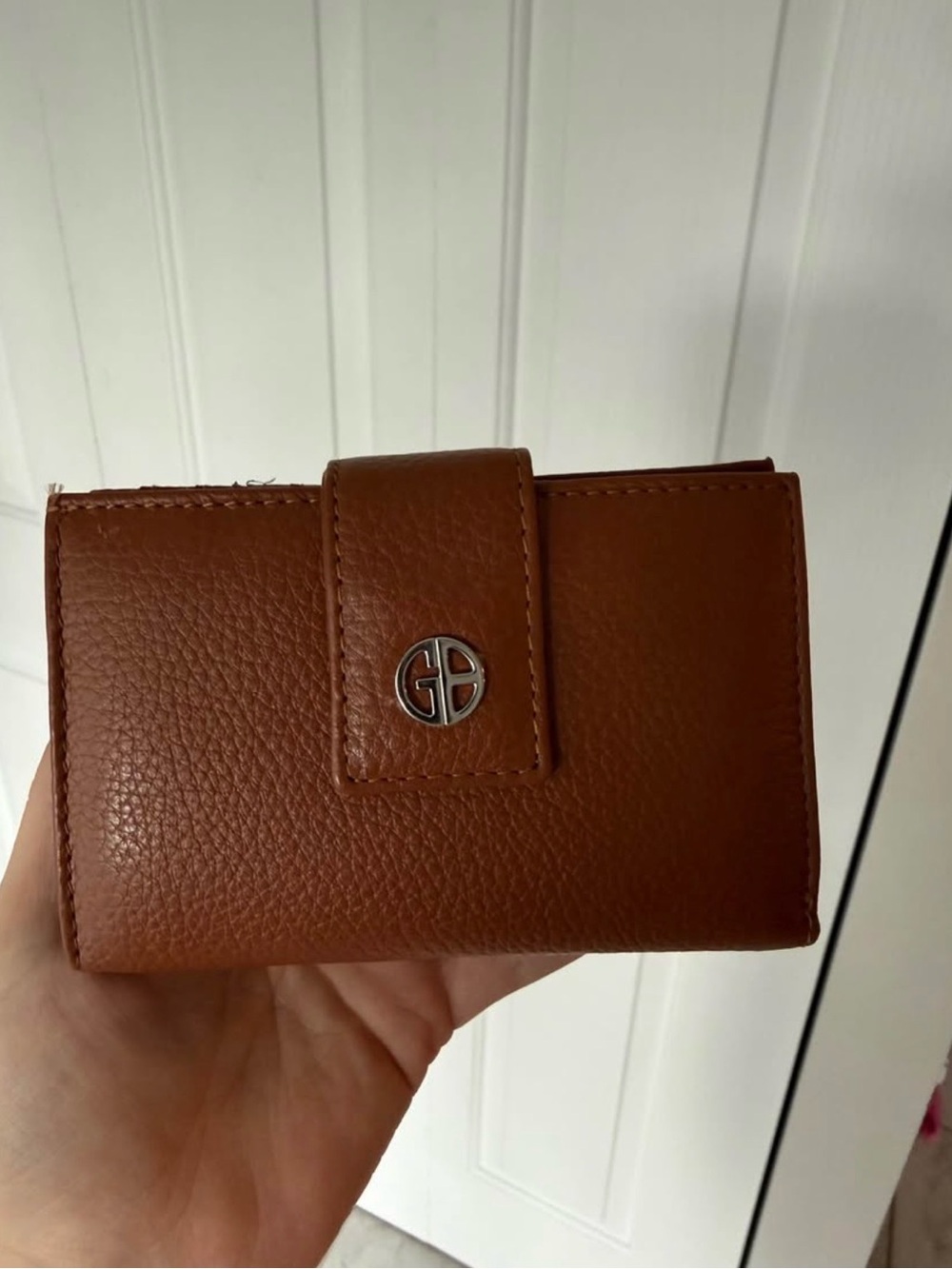 Giani Bernini Chestnut Brown Pebble Leather Snap Wallet